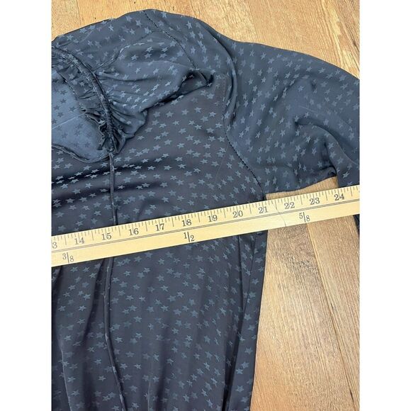 Current Air Los Angeles Star Print Cinch Pleated Dress Mini Women's M Navy Blue - Picture 9 of 11